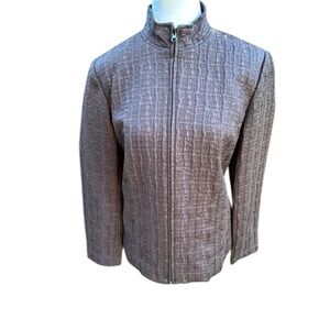 DUE PER DUE size L  purple/black textured zip jacket